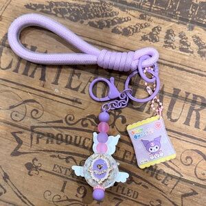 Lavender Keychain with Winged Charm kuromi